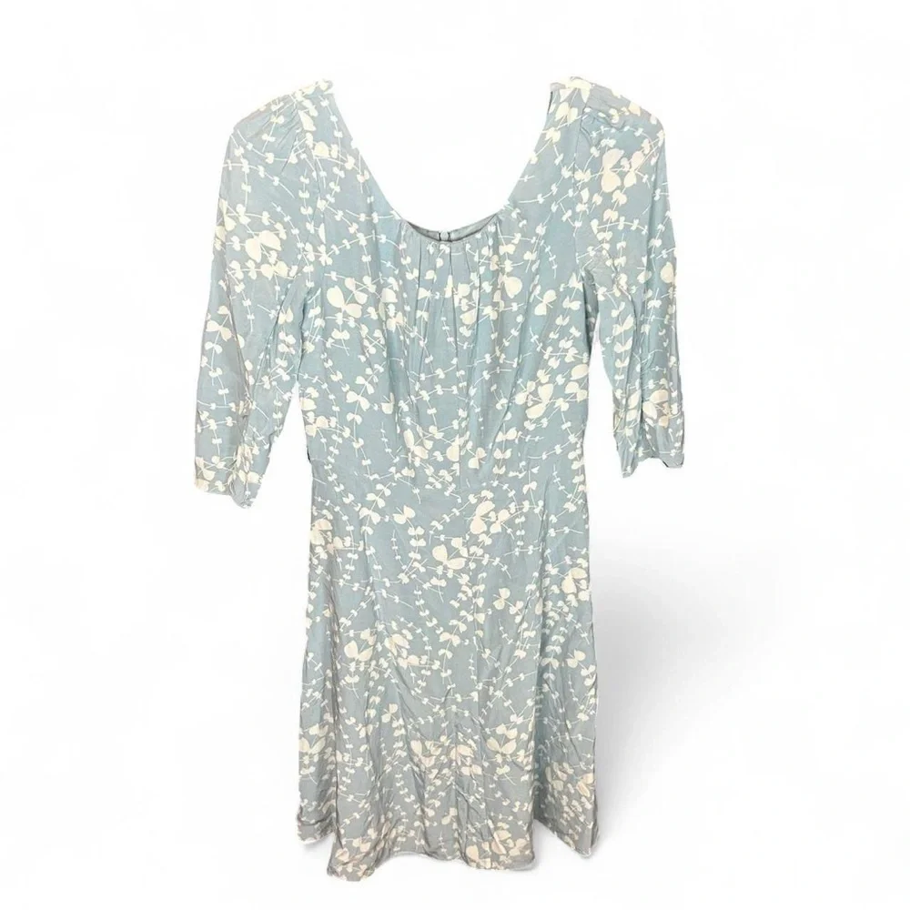 Feminine Fit & Flare -Boden Baby Blue Silk-Lined Dress | US 2 / UK 6